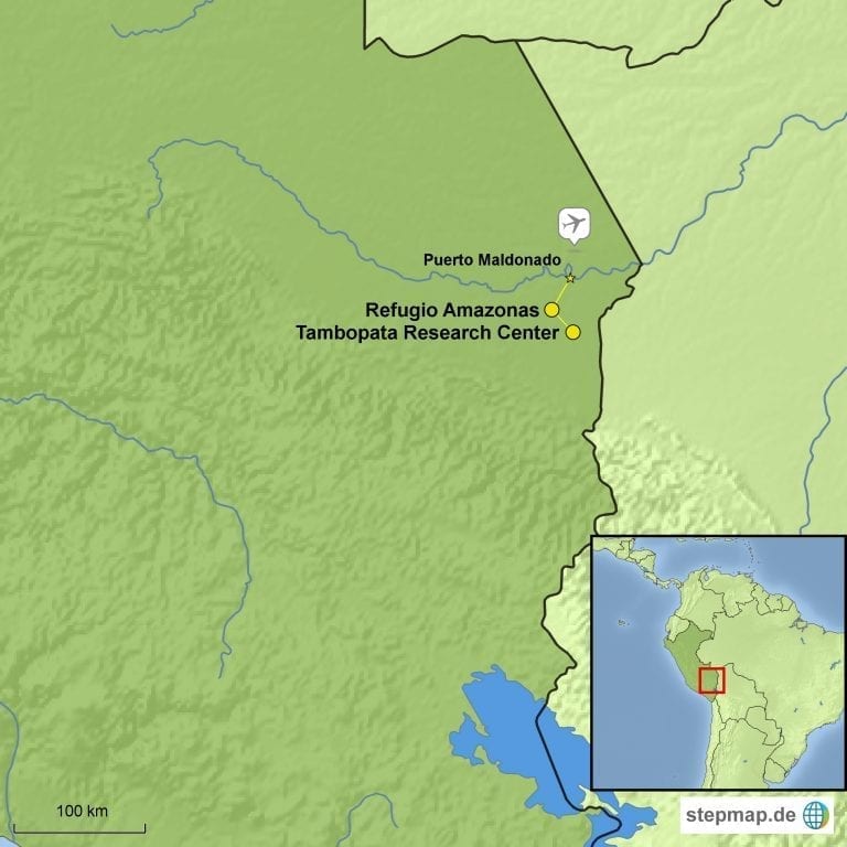 Landkarte Reisebaustein Tambopata Research Center
