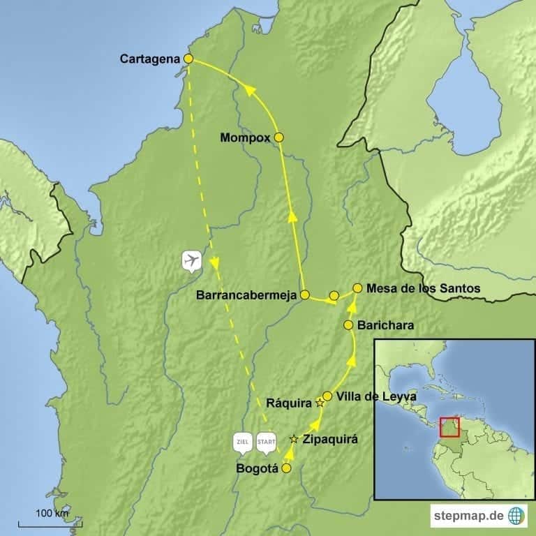 Stepmap Zubucherreise Durch den Norden Kolumbiens
